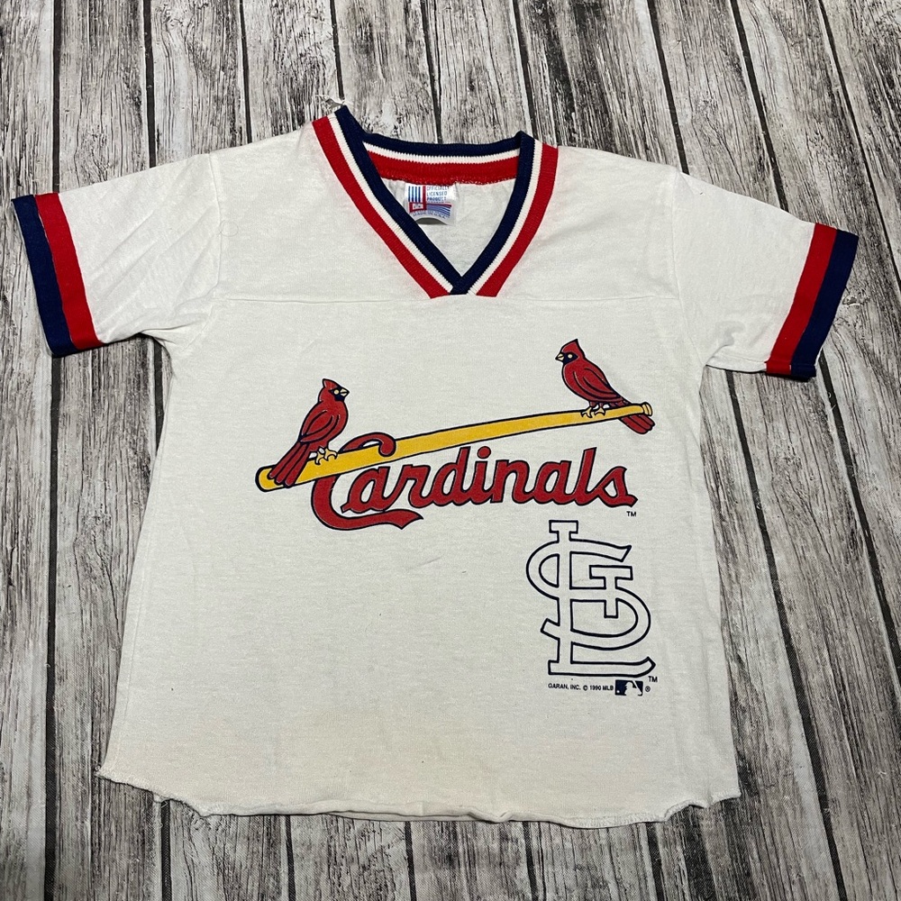 VINTAGE Youth Small (6-8) MLB Saint Louis Cardinals Baseball Graphic Shirt EUC